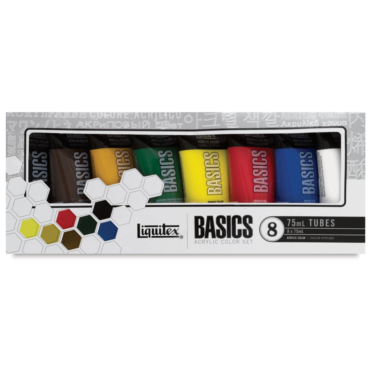 Liquitex Basics Acrylic Paints - Set of 8, Color Mixing, 75 ml